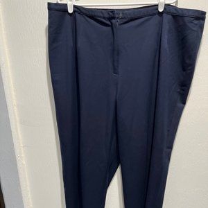 Talbots Woman 22W Blue Flat Front Elastic Waistband Straight Pant